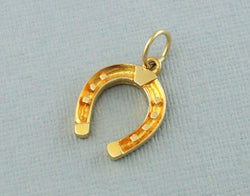 Vintage 9ct Yellow Gold Lucky Horseshoe Charm / Pendant - 1963 - Fox Jewellery