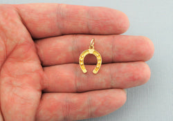 Vintage 9ct Yellow Gold Lucky Horseshoe Charm / Pendant - 1963 - Fox Jewellery
