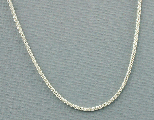 Real 925 Sterling Silver Wheat Spiga Chain Necklace | Adjustable Length Up To 22 Inches