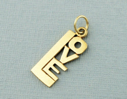 Fine Vintage 9ct Solid Gold LOVE Pendant - Charm - Fox Jewellery