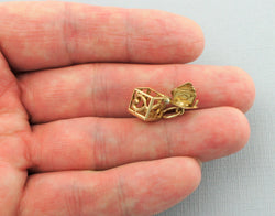 Fine Vintage 9ct Gold Opening Dice Charm - Pendant - Fox Jewellery