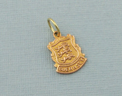 Vintage 9ct Yellow Gold Shield of Guernsey Charm | Pendant - Fox Jewellery