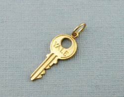 Vintage 9ct Yellow Gold Yale Key Charm - Pendant - 1964 - Fox Jewellery
