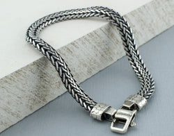 Mens Silver Herringbone Bracelet - 925 Sterling Silver 8.5 - Fox Jewellery
