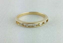 New 9ct Yellow Gold Diamond Half Channel Set Etertnity Ring - Size K - Fox Jewellery
