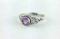 Amethyst 925 Sterling Silver Vintage Style Ring - Fox Jewellery