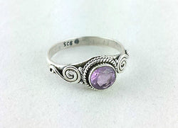 Amethyst 925 Sterling Silver Vintage Style Ring - Fox Jewellery