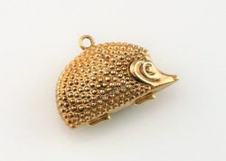 Vintage 9ct Yellow Gold Hedgehog Charm / Pendant - Fox Jewellery