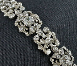 Fine Antique Edwardian Silver Paste Bracelet / Austro - Hungarian - Fox Jewellery