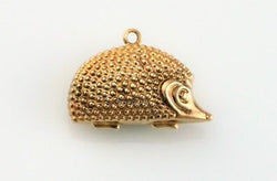 Vintage 9ct Yellow Gold Hedgehog Charm / Pendant - Fox Jewellery