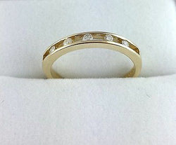New 9ct Yellow Gold Diamond Half Channel Set Etertnity Ring - Size K - Fox Jewellery