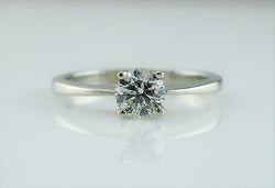 Platinum & 0.35ct Diamond Solitare Ring  - Size I - Fox Jewellery
