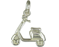 925 Sterling Silver Vespa Moped Scooter Charm - Pendant - Fox Jewellery