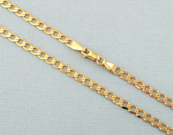 9ct Gold Chain For Men 375 Gold Diamond Cut Curb Chain Necklace - Fox Jewellery