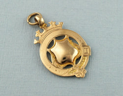 Fine Antique 9ct Gold Albert Chain Fob Medal 1919 - Fox Jewellery