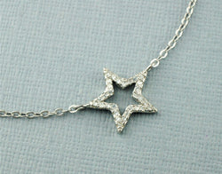 925 Sterling Silver Cz Star Bracelet - Fox Jewellery