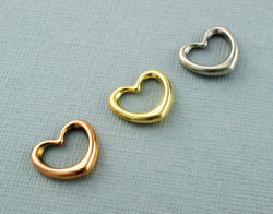 9ct Gold Floating Heart Pendant - Charm - Fox Jewellery