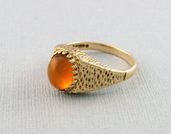 Vintage 9ct Yellow Gold Citrine Ring - Hallmarked - Fox Jewellery