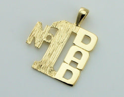 9ct Solid Gold "No1 Dad" Pendant - Charm - Fox Jewellery