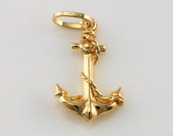 New 9ct Yellow Gold Anchor Charm / Pendant - Fox Jewellery