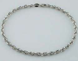 9ct White Gold Diamond Cut Prince Of Wales Bracelet  7.5" - Fox Jewellery