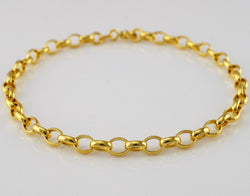 9ct Yellow Gold Oval Belcher Bracelet 19cm / 7.5 inch - Fox Jewellery