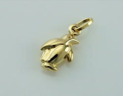 New 9ct Yellow Gold Penguin Charm / Pendant - Fox Jewellery