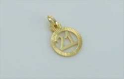 New 9ct Yellow Gold "21st Birthday" Charm / Pendant - Fox Jewellery