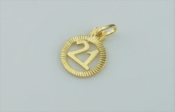 New 9ct Yellow Gold "21st Birthday" Charm / Pendant - Fox Jewellery