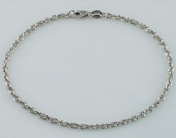 9ct White Gold Diamond Cut Prince Of Wales Bracelet  7" - Fox Jewellery