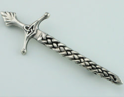 Alexander Ritchie Fine Sterling Silver Scottish Iona Celtic Brooch / Kilt Pin - Fox Jewellery