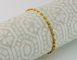 9ct Yellow Gold Mariner Anchor Chain Bracelet - Fox Jewellery