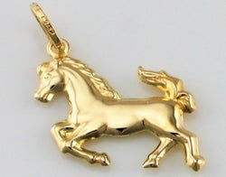 9ct Yellow Gold Horse Pendant / Charm - Fox Jewellery