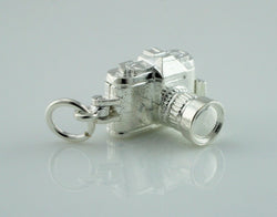 925 Sterling Silver Opening Camera Pendant - Charm - Fox Jewellery