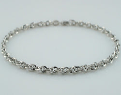 9ct White Gold Diamond Cut Prince Of Wales Bracelet  7.5" - Fox Jewellery