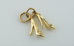 New 9ct Yellow Gold Pair of High Heel Ladies Shoes - Stilettos Charm / Pendant - Fox Jewellery