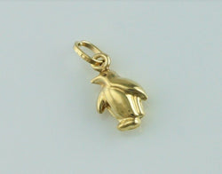 New 9ct Yellow Gold Penguin Charm / Pendant - Fox Jewellery