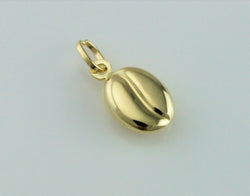 New 9ct Yellow Gold Coffee Bean Charm / Pendant - Fox Jewellery