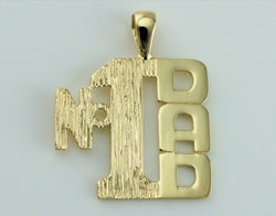 9ct Solid Gold "No1 Dad" Pendant - Charm - Fox Jewellery
