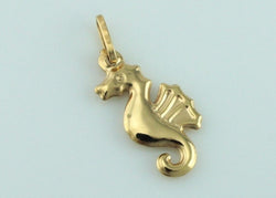 New 9ct Yellow Gold Seahorse Charm / Pendant - Fox Jewellery