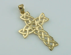 9ct Yellow Gold Celtic Design Cross Pendant - Fox Jewellery