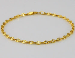 9ct Yellow Gold Mariner Anchor Chain Bracelet - Fox Jewellery