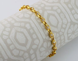 9ct Yellow Gold Oval Belcher Bracelet 19cm / 7.5 inch - Fox Jewellery