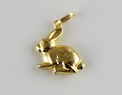 New 9ct Yellow Gold Rabbit Charm / Pendant - Fox Jewellery