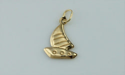 New 9ct Yellow Gold Boat - Yacht Charm / Pendant - Fox Jewellery