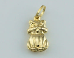 9ct Yellow Gold Cat - Kitten Charm - Pendant - Fox Jewellery