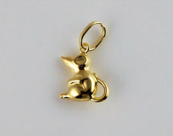 9ct Yellow Gold Mouse Pendant Charm - Fox Jewellery