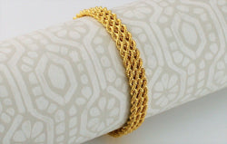 9ct Yellow Gold Three Strand Rope Bracelet 18cm / 7 inch - Fox Jewellery
