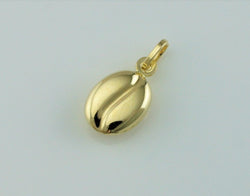 New 9ct Yellow Gold Coffee Bean Charm / Pendant - Fox Jewellery