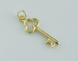 New 9ct Yellow Gold Key Charm / Pendant - Fox Jewellery